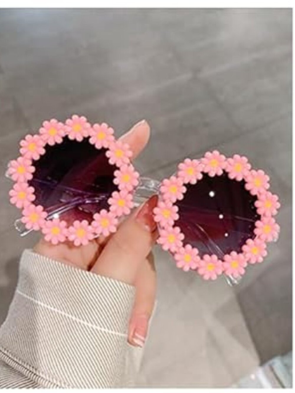 Round Flower Sunglasses